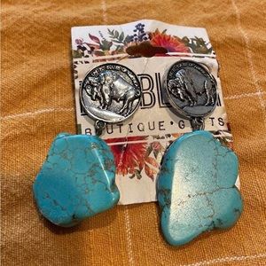 Buffalo Nickel Turquoise earrings